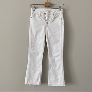 7 For All Mankind White Cropped Jeans